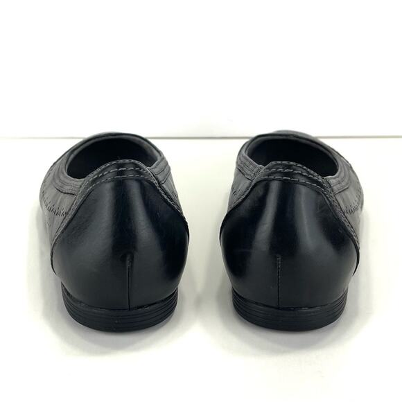 Earth Vista Nova Ballet Flat Shoes Size 10 Black Perforated Leather Breathable - Picture 5 of 16